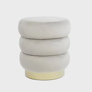 Light & Living - Poef KIMI - Ø40x45cm - Grijs