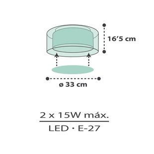 Dalber Cloud Green plafondlamp, Ø 33 cm, groen