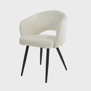 Giga Meubel - Armstoel Salon Bouclé Wit - Set van 2 Giga Meubel - Armstoel Salon Bouclé Wit - Set van 2