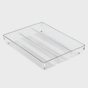 Lade Organizer, 3 Vakken, 26.7 x 34.8 x 5.1 cm, Kunststof, Transparant