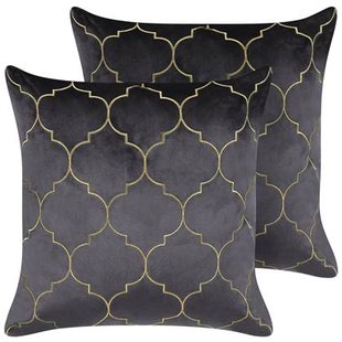 Beliani - ALYSSUM - Sierkussen set van 2 - Grijs - 45 x 45 cm