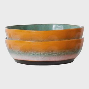 HKliving 70&apos;s Diep Bord Ø 19,5 cm - Set van 2 - Golden Hour