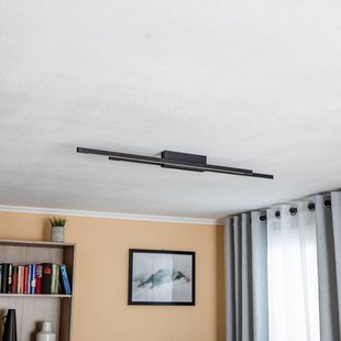 Quitani Talon LED plafondlamp 2-lamps zwart geanodiseerd