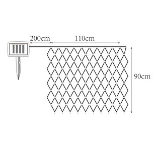 Globo Solar-LED lichtgordijn IP44 110x90cm 100-lamps