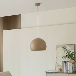 Lucande LED hanglamp Lythara, bruin, Ø 40 cm, aluminium