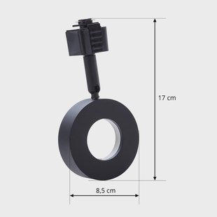 Prios Jardani spot voor 1-fase railsysteem zwart