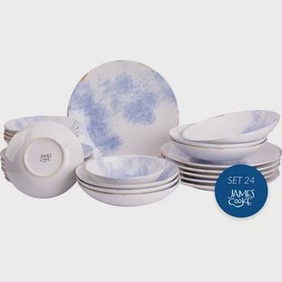 James Cooke Serviesset Clouded Charm Stoneware 6-persoons 24-delig