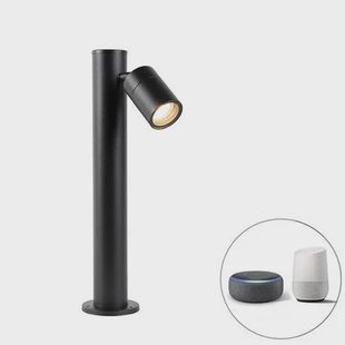 QAZQA Smart buitenlamp zwart 45 cm verstelbaar incl. Wifi GU10 - Solo