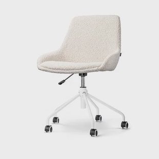 Nolon Nout-Isa Bureaustoel Bouclé Beige - Stof - Wit Onderstel