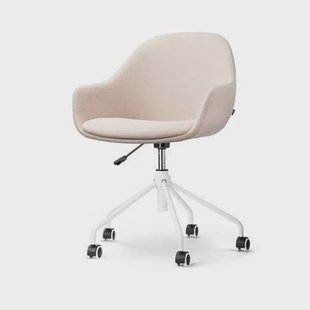 Nolon Nout-Mae Bureaustoel Beige - Armleuning - Wit Onderstel