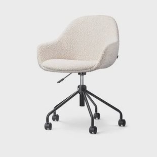 Nolon Nout-Mae Bureaustoel Bouclé Beige - Armleuning - Zwart Onderstel Nolon Nout-Mae Bureaustoel Bouclé Beige - Armleuning - Zwart Onderstel