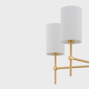 Argon Kroonluchter Azzi textiel kap 5-lamps wit