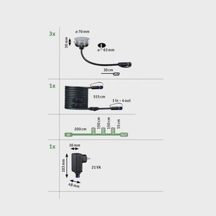 Paulmann Plug & Shine inbouwlamp 2W set van 3
