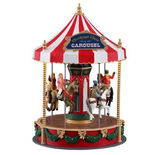 Lemax - &apos;Christmas Cheer Carousel&apos; - Verlichte attractie met animatie