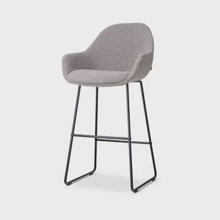 Nolon Nino-Mae Barkruk Bouclé Taupe - met Armleuning - Zwart - 75 cm Nolon Nino-Mae Barkruk Bouclé Taupe - met Armleuning - Zwart - 75 cm
