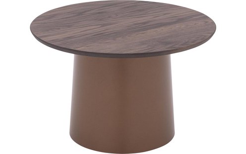 Goossens Excellent Salontafel Uniek rond, hout eiken donker bruin, elegant chic, 70 x 44 x 70 cm