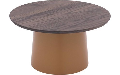 Goossens Excellent Salontafel Uniek rond, hout eiken donker bruin, elegant chic, 70 x 37 x 70 cm