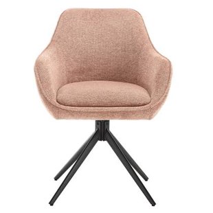 Livingfurn - Eetkamerstoel Thomas Brique - Roze - Stof -