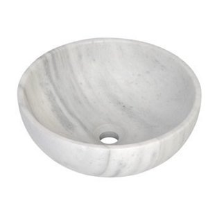 Plieger Round waskom - 38x38x13.6cm - marmer wit washbasin 38 marble white