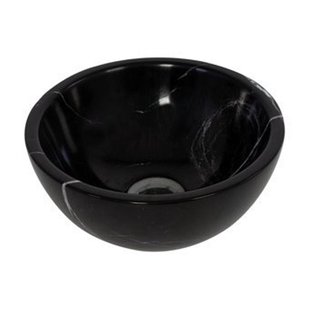 Plieger Mini Round waskom - 26x26x12cm - marmer zwart washbasin 26 marble black
