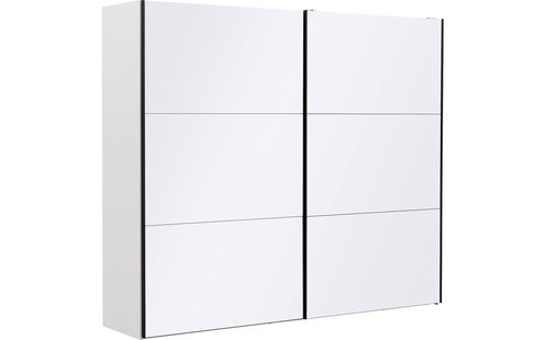 Goossens Kledingkast Easy Storage Sdk, 253 cm breed, 220 cm hoog, 2x 3 paneel glas schuifdeuren