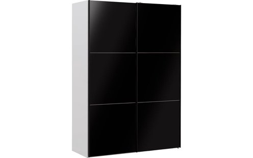 Goossens Kledingkast Easy Storage Sdk, 153 cm breed, 220 cm hoog, 2x 3 paneel glas schuifdeuren