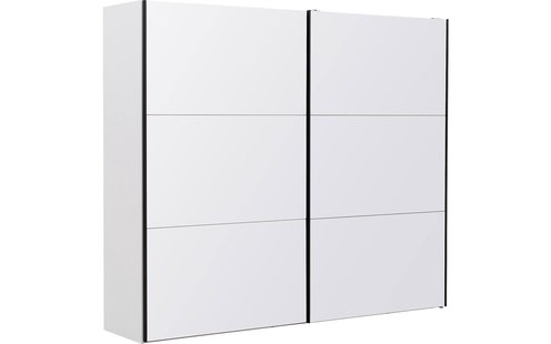 Goossens Kledingkast Easy Storage Sdk, 253 cm breed, 220 cm hoog, 2x 3 paneel glas schuifdeuren