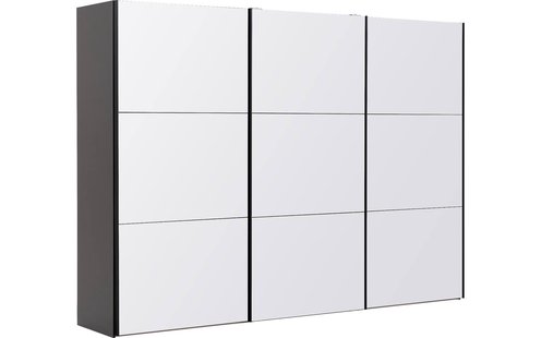 Goossens Kledingkast Easy Storage Sdk, 303 cm breed, 220 cm hoog, 3x 3 paneel glas schuifdeuren