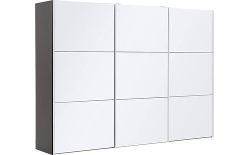 Goossens Kledingkast Easy Storage Sdk, 303 cm breed, 220 cm hoog, 3x 3 paneel glas schuifdeuren