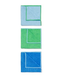 HEMA Microvezeldoekjes 35x35 Groen/blauw - 3 Stuks HEMA Microvezeldoekjes 35x35 Groen/blauw - 3 Stuks