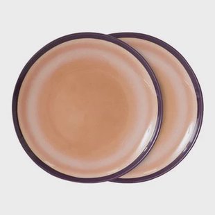 HKliving 70&apos;s Ceramics Dinerbord Ø 27,5 cm - Set van 2 - Bedrock