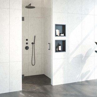 BRAUER Void nisdeur helder glas 80x200 omkeerbaar incl. glascoating PVD gunmetal geborsteld GS-VON1H80200GM