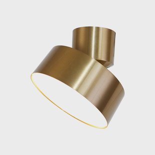 Lindby LED spot Nivoria, Ø 14 cm, goudkleurig, draaibaar gemonteerd