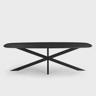 Giga Meubel - Eettafel Deens Ovaal - Zwart - 180cm - Eettafel Jordan