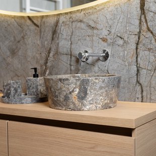 Waskom Loutro Bali T Rond 40x40x15 cm Marmer Taupe