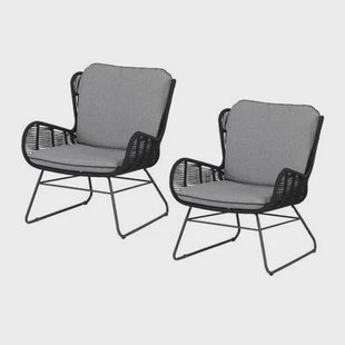 Exotan Grace Loungestoelen Buiten - Staal|Touw - Antraciet - Set van 2 Exotan Grace Loungestoelen Buiten - Staal|Touw - Antraciet - Set van 2