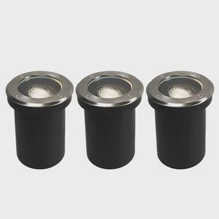 QAZQA Set van 3 buiten grondspots staal verstelbaar IP65 - Delux