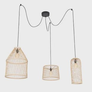 QAZQA Landelijke buiten hanglamp rotan 3-lichts - Calamus