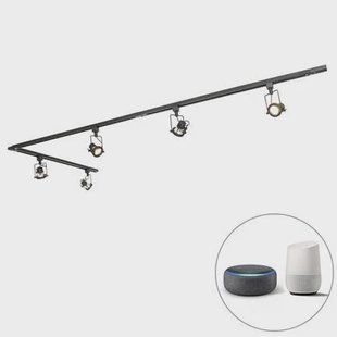 QAZQA Smart railsysteem zwart 1-fase incl. 5 Wifi GU10 - Iconic