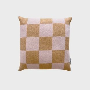 Maison Deux Checkerboard Kussenhoes - Terra / Roze