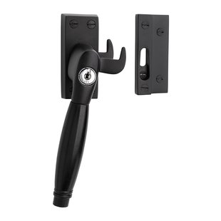 De Oude Deurklink Klassieke raamsluiting zwart met slot en ventilatiestand links