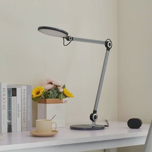 Lindby LED tafellamp Nyxaris, grijs, metaal, CCT, 50 cm