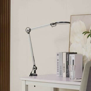 Lindby klemlamp Nyxaris, grijs, metaal, CCT, 52 cm