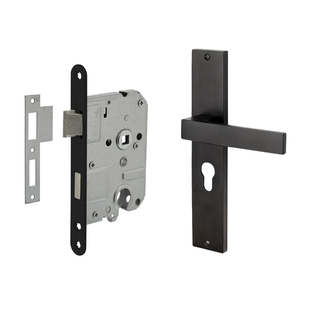 Mooi Deurbeslag Deurbeslag set Lusso met cilindergat en cilinder dag-en nacht slot