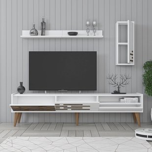Set van TV-meubel en wandrekken Valensiya | Kalune Design
