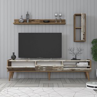 Set van TV-meubel en wandrekken Valensiya | Kalune Design