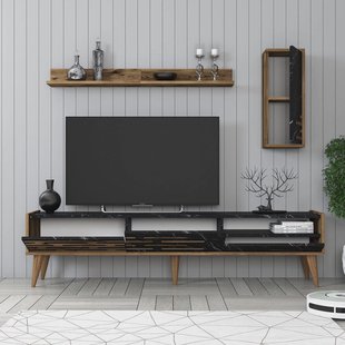 Set van TV-meubel en wandrekken Valensiya | Kalune Design