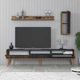 Set van TV-meubel en wandrekken Valensiya | Kalune Design