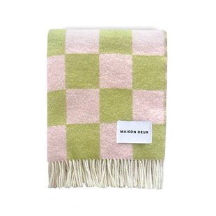 Maison Deux Checkerboard Plaid - Kiwi / Roze