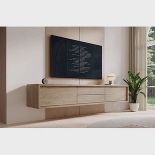 Meubella - TV-Meubel Fortunato - Eiken - 180 cm - Met lades